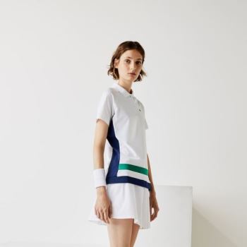 Lacoste SPORT Breathable Stretch Tennis Polo Shirt Dámské - Polo Bílé / Blankyt / Zelene / Černé | C